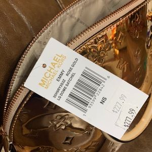 Rose gold Michael Kors handbag with strap. New.
